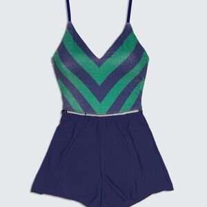 Biliblond Arava Navy Green Playsuit, M, NWT